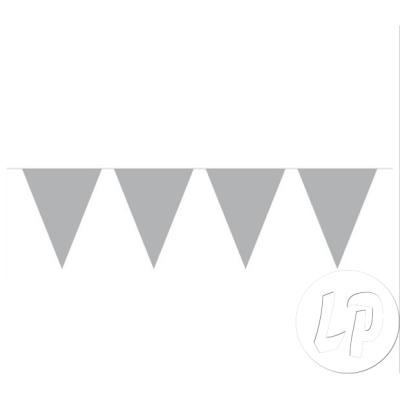 guirlande 15 fanions uni métallisée argent 10m