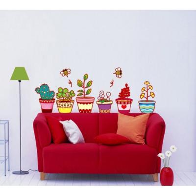 Pick and Stick Sticker Mural Stickers pots de fleurs et cactus