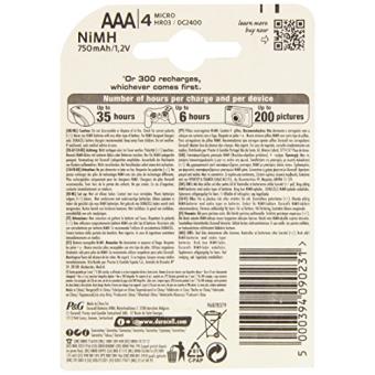 Duracell StayCharged - Batterie 4 x AAA - NiMH - (rechargeables) - 750 mAh