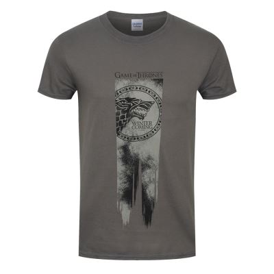 Game of Thrones T-Shirt Stark Flag - Winter Is Coming Homme Gris - Taille S