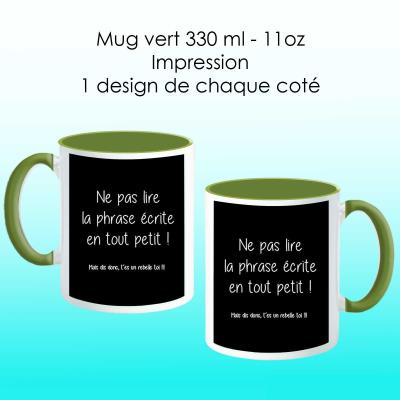 Mug Vert Avec Design Citation Rebelle Texte Blanc Fond Noir Tasse Et Mugs Achat Prix Fnac