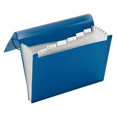 VELOFLEX TRIEUR 6 COMPARTIMENTS A4 BLEU TRANSLUCIDE