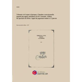Tribunal Civil Seant A Quimper Chambre Correctionnelle Jugeant