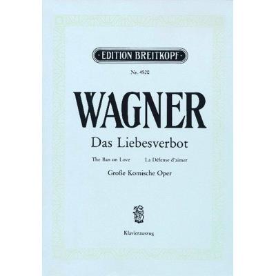Partitions classique EDITION BREITKOPF WAGNER RICHARD - DAS LIEBESVERBOT - PIANO Piano