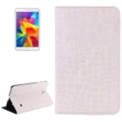 Galaxy Tab 4 8.0 T330 : Coque Housse Cuir (PU) « Texture Crocodile Blanc »