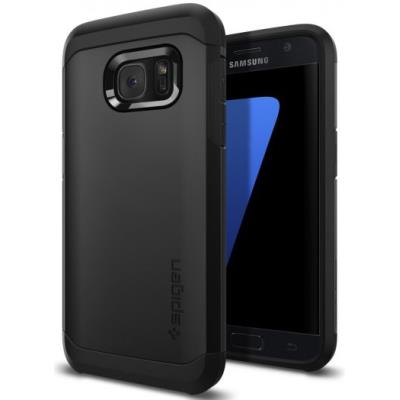 Spigen Tough Armor - Achterzijde behuizing voor mobiele telefoon - polycarbonaat, thermoplastic polyurethaan (TPU) - zwart - voor Samsung Galaxy S7