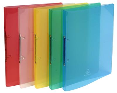 Exacompta Classeur 2 anneaux 15 mm polypropylène Crystal colours - A4 - Couleurs assorties - vue 1