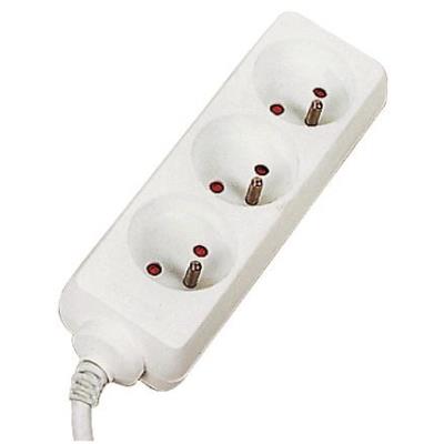 Multiprise électrique sans interrupteur 3 prises 1.50m blanche CE