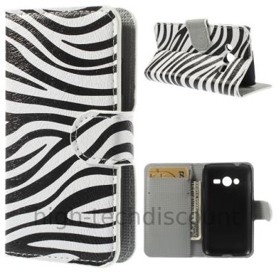 Housse etui coque portefeuille PU cuir pour Samsung G318H Galaxy Trend 2 Lite  - ZEBRE