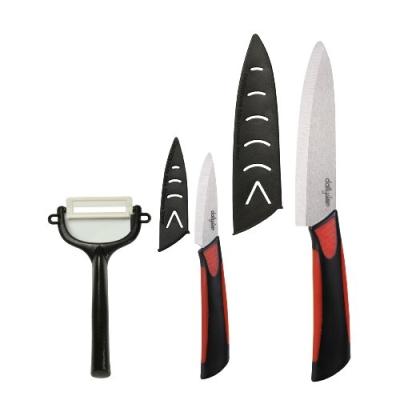 DAILYCIOUS DC-0047 LOT DE 3 PIÈCES CÉRAMIQUE 1 COUTEAU DE CHEF 15 CM + 1 COUTEAU D'OFFICE 7,5 CM + 1 EPLUCHEUR