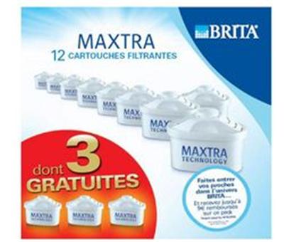 Pack de 12 cartouches filtrantes Maxtra dont 3 gratuites - L07324 Pour carafes Brita Edition, Elemaris, Marella, Fjord et Liquelli
