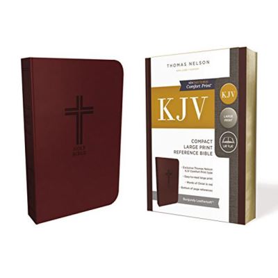 KJV, Reference Bible, Compact, Large Print, Imitation Leather, Burgundy, Red Letter Edition - [Version Originale]