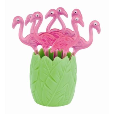 zak designs 1103- 9765e set de 8 piques à cocktail flammand assortis acrylique