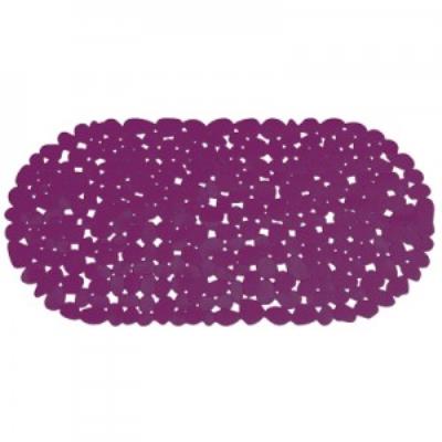 Msv tapis bain pvc galet 68 x 35 cm violet