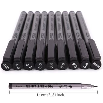 Sonew stylos Fineliner Stylos à dessin noirs, multi-tailles, imperméables,  sans odeur, ne se décolore papeterie marqueur-feutre