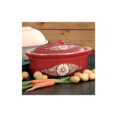 Plat baeckoffe 37cm decor marguerite