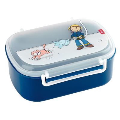 SIGIKID Garçon, Boîte à Goûter avec Motifs Colorés, Frido Firefighter, Bleu, 24474