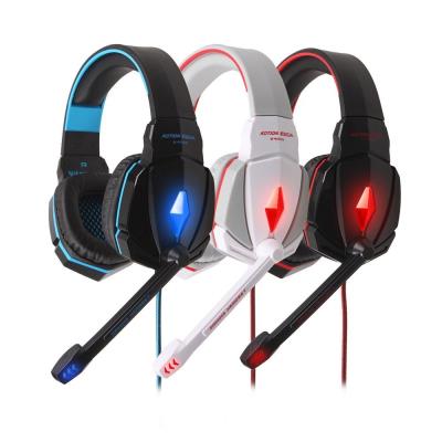 Casque gaming kotion each g4000 hifi stéréo arceau avec contrÃ´le du volume par télécommande et micro pour gaming (rouge et blanc)