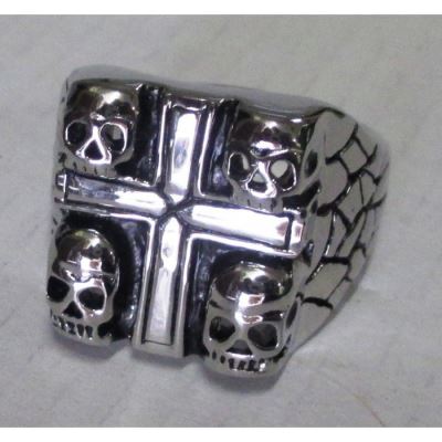 bague croix entouré de cranes 12us chevaliere son's of anarchy