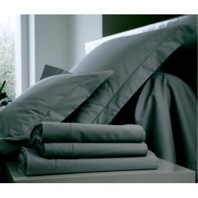 Taie d'oreiller Satin BLANC DES VOSGES 65 x 65 cm Ardoise