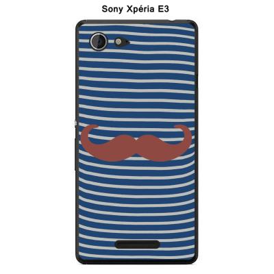Coque Sony Xpéria E3 - Marinière Moustache - 5 Marsala