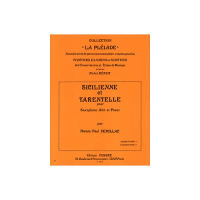 Partitions Classique Combre Demillac Francis-Paul - Sicilienne Et Tarentelle - Saxophone Et Piano Saxophone