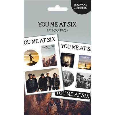 You Me At Six Set de Tatouages Sous Licence Officielle