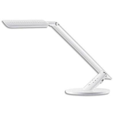 Lampe led excellence blanche en ABS + port USB - Bras 42,5 x 14 cm, Tête 24,5 x 4,8 cm Socle D20 cm