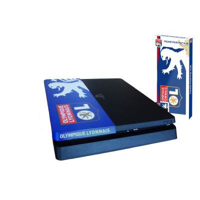 Subsonic - façade (coque de personnalisation) pour ps4 slim - faceplate de customisation pour playstation 4 slim - licence officielle OL Olympique Lyonnais