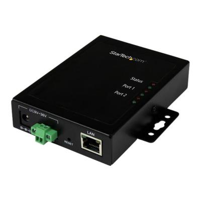 StarTech.com 2 Poorts Serieel naar IP Ethernet apparaatserver - RS232 - metaal en monteerbaar - RS232 Serieel over IP - apparaatserver