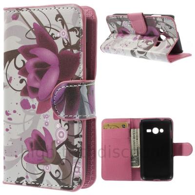 Housse etui coque portefeuille PU cuir pour Samsung G318H Galaxy Trend 2 Lite  - LOTUS