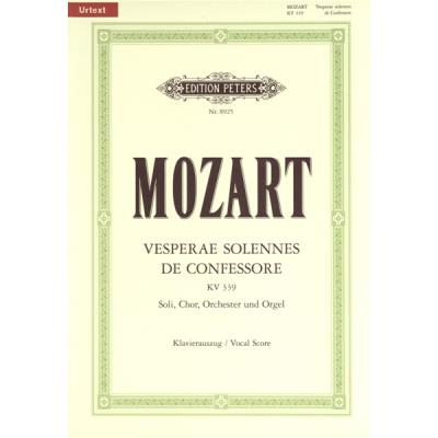 Partitions classique EDITION PETERS MOZART W.A. - VESPERAE SOLENNES DE CONFESSORE IN C K339 - VOCAL SCORE (PAR 10 MINIMUM) Choeur et ensemble vocal