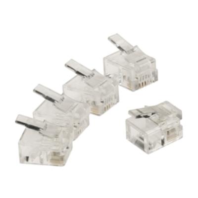 Connecteur rj11 mâle transparent par lot de 10 pièces valueline