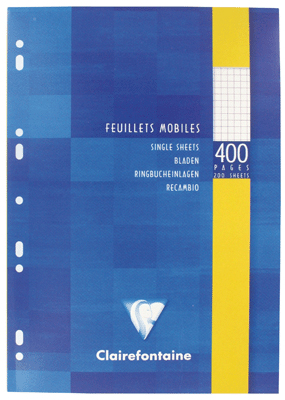 Clairefontaine - Feuille Mobile Blanche A4 5x5 90g - Etui De 200