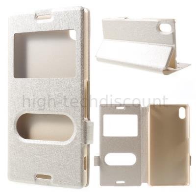 Housse etui coque portefeuille view case pour Sony Xperia M4 Aqua  - CHAMPAGNE