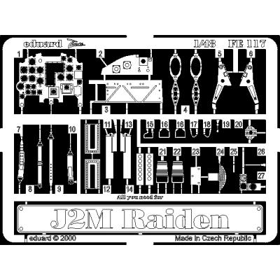 MAQUETTE J 2 M RAIDEN HASEGAWA 1/48 EDUARD FE117
