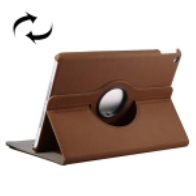 Ipad Air 2:Coque Housse Cuir (PU) Marron Texture Tissus Rotation 360°