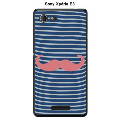 Coque Sony Xpéria E3 - Marinière Moustache - 5 Strawberry Ice