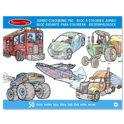 Bloc de coloriage Cahier grand format 50 pages Véhicules Enfants 3 ans +