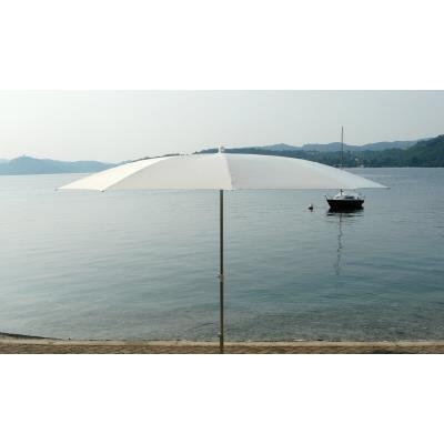Parasol Rond centré coloris blanc, H 2.50/2.90m x 300 /10 baleines -PEGANE-