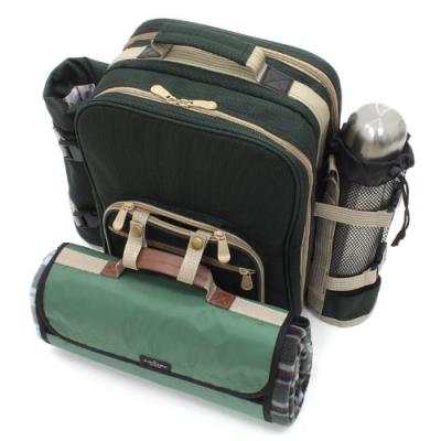 Greenfield collection glacière sac-à-dos avec nappe de piquenique équipé pour 2 personnes vert