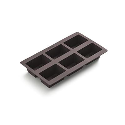 Lekue 0660106m10m017 moule pour mini pain avec 6 cavité silicone platine marron