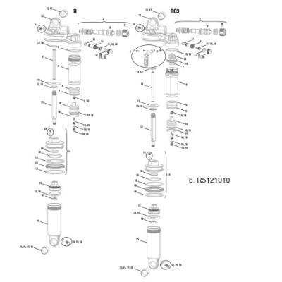 Rock shox fourche réservoir peuvent r5121010 monarch plus
