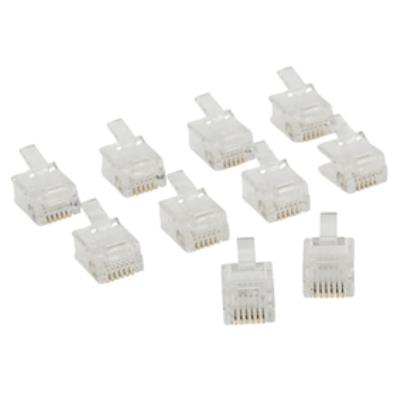 Connecteur rj12 mâle transparent par lot de 10 pièces valueline