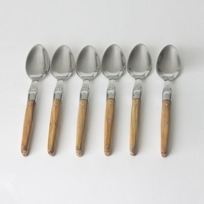 Jean Dubost - Coffret 6 Cuillere Cafe Laguiole Bois D'Olivier 2Mm
