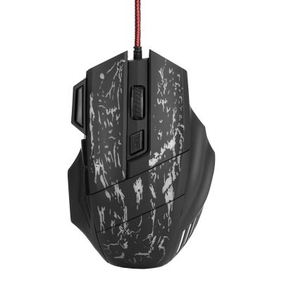 Jeux PC Souris de jeu optique filaire USB 7 boutons Niveaux de réglage 5 DPI Souris optique ergonomique LED