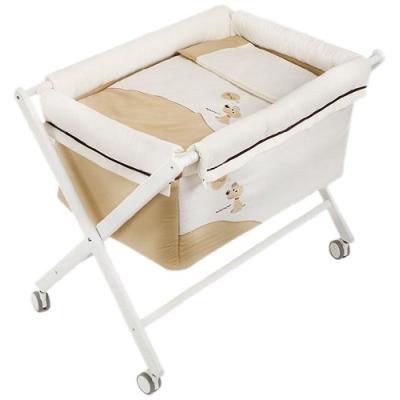NAF-NAF - 30220 - MINI-BERCEAU COMPLET - BOIS + TEXTILE - BRODÉ PUPPY