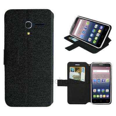 Housse etui coque pochette portefeuille pour Alcatel One Touch Pop 3 (5.0) - NOIR