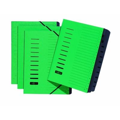 Pagna ordnungsmappe, din a4, aus karton, 12 f?cher, gr?n 24122-03