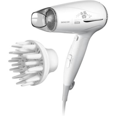 Sencor shd 7170wh sèche-cheveux avec poignée pliable - 2000w - 3 niveaux de puissance - faible, moyen, fort - bouton air frais -